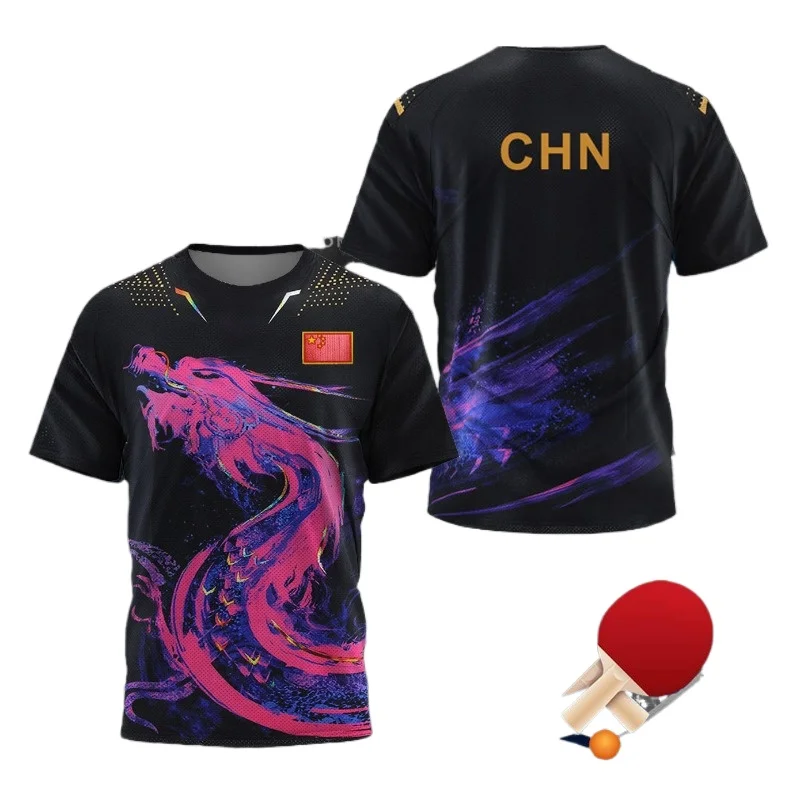 Table Tennis Zhang Jike - قميص رياضي للرجال بتصميم تنس الطاولة